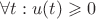 $\forall t: u(t) \geqslant 0$ $\forall t: u(t) \geqslant 0$