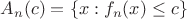 $A_n(c)=\{x: f_n(x)\le c\}$
