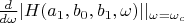 $\frac{d}{d\omega}|H(a_1,b_0,b_1,\omega)||_{\omega=\omega_c}$