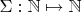 $\Sigma : \mathbb{N} \mapsto \mathbb{N}$