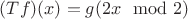 $(Tf)(x)=g(2x \mod 2)$