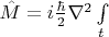 $ \hat M = i \frac{\hbar}{2} \nabla ^2 \int \limits _t  $