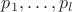 $p_1,\ldots,p_l$