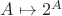 $A\mapsto 2^A$