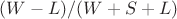 $(W-L)/(W+S+L)$
