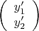 $$\left(\begin{array}{ccc}y_{1}'\\y_{2}'\end{array}\right)$$