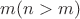 $m(n>m)$