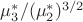 $\mu_3^*/(\mu_2^*)^{3/2}$