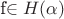 f\in H(\alpha)