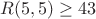 $R(5,5)\ge43$
