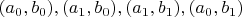 $(a_0, b_0), (a_1, b_0), (a_1, b_1), (a_0, b_1)$