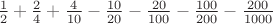 $\frac12+\frac24+\frac{4}{10}-\frac{10}{20}-\frac{20}{100}-\frac{100}{200}-\frac{200}{1000}$