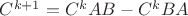 $C^{k+1} = C^k A B - C^k B A$