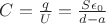 $C=\frac{q}{U}=\frac{S\epsilon_0}{d-a}$