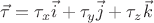 $\vec{\tau}=\tau_{x}\vec{i}+\tau_{y}\vec{j}+\tau_{z}\vec{k}$
