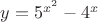$y=5^{x^2}-4^x$