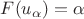 $F(u_\alpha)=\alpha$ $F(u_\alpha)=\alpha$