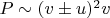 $P\sim (v\pm u)^2v$
