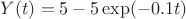 $Y(t)=5-5\exp(-0.1t) $