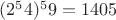 $(2^54) ^59 = 1405$