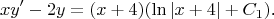 $$xy'-2y=(x+4)(\ln|x+4|+C_1)\text{.}$$