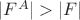 $|F^A|>|F|$
