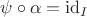 $\psi \circ \alpha = \mathrm{id}_I$