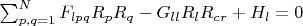 $\sum_{p,q=1}^N F_{lpq} R_p R_q-G_{ll} R_l R_{cr}+H_l=0$