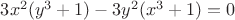$3x^2(y^3+1)-3y^2(x^3+1)=0$