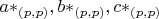 $a*_{(p, p)}, b*_{(p, p)}, c*_{(p, p)}$