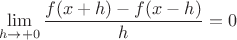 $$\lim_{h\to+0}\frac{f(x+h)-f(x-h)}h=0$$