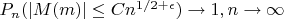 $P_n(|M(m)| \leq Cn^{1/2+\epsilon}) \to1, n \to \infty$