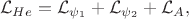 $$
\mathcal{L}_{He} = \mathcal{L}_{\psi_{1}} + \mathcal{L}_{\psi_{2}} + \mathcal{L}_{A},
$$