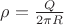 $\rho=\frac Q{2\pi R}$