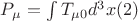 $P_{\mu}=\int T_{\mu 0}d^3 x \eqno(2)$
