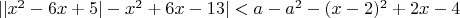 $||x^2-6x+5|-x^2+6x-13|<a-a^2-(x-2)^2+2x-4$