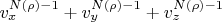 $v_x^{N(\rho)-1}+v_y^{N(\rho)-1}+v_z^{N(\rho)-1}$