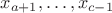 $x_{a+1},\ldots,x_{c-1}$