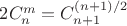$2C_n^m=C_{n+1}^{(n+1)/2}$