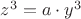$z^3=a \cdot y^3$