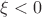 $\xi<0$