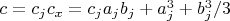 $c=c_jc_x=c_ja_jb_j+a_j^3+b_j^3/3$