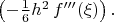 $\left(-{1\over6}h^2\,f'''(\xi)\right).$
