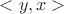 $<y,x>$