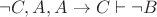 $\neg C, A, A \rightarrow C \vdash \neg B$