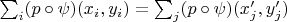 $\sum_i(p\circ\psi)(x_i,y_i)=\sum_j(p\circ\psi)(x'_j, y'_j)$