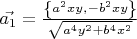 $\vec{a_1}=\frac{ \left\{ a^2xy,-b^2xy \right\}  }{\sqrt{a^4y^2+b^4x^2}   }$