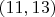 $(11,13)$