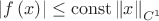 $\[\left| {f\left( x \right)} \right| \le \operatorname{const}{\left\| x \right\|_{{C^1}}}\]$