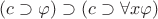 $(c \supset \varphi) \supset (c \supset \forall x \varphi)$